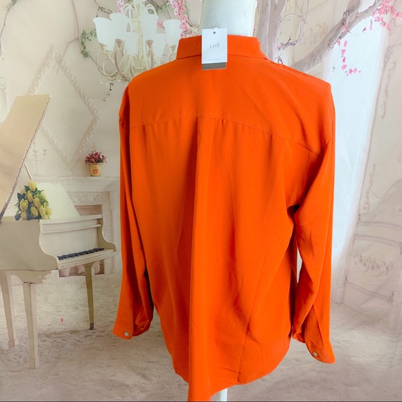 NEW J.Jill Burnt Orange Collared Camperi Button Down Shirt - Picture 7 of 11